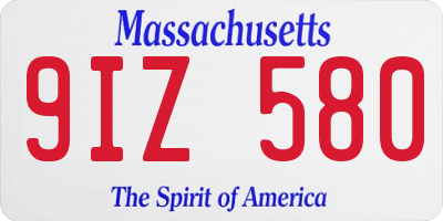 MA license plate 9IZ580