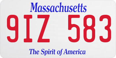 MA license plate 9IZ583