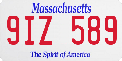 MA license plate 9IZ589
