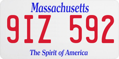 MA license plate 9IZ592