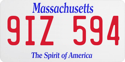 MA license plate 9IZ594