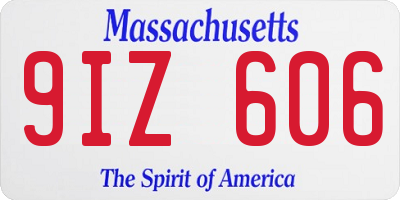 MA license plate 9IZ606
