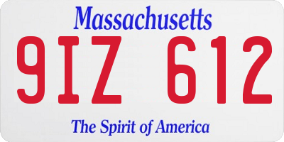 MA license plate 9IZ612