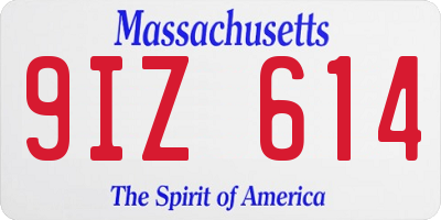 MA license plate 9IZ614