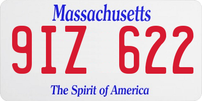 MA license plate 9IZ622