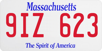 MA license plate 9IZ623