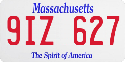 MA license plate 9IZ627