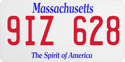 MA license plate 9IZ628