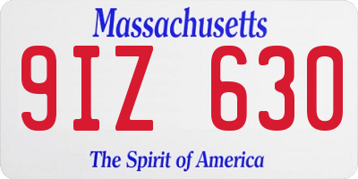 MA license plate 9IZ630
