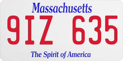 MA license plate 9IZ635