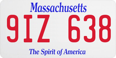 MA license plate 9IZ638
