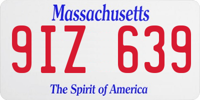 MA license plate 9IZ639