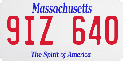 MA license plate 9IZ640