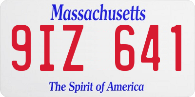 MA license plate 9IZ641