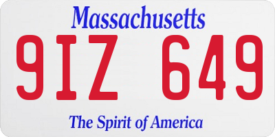 MA license plate 9IZ649