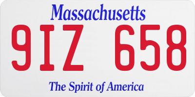 MA license plate 9IZ658