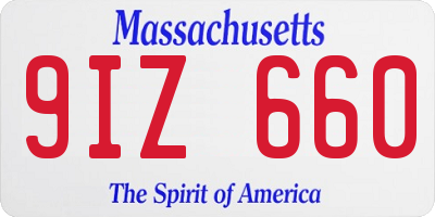 MA license plate 9IZ660
