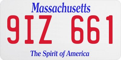 MA license plate 9IZ661