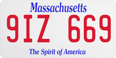MA license plate 9IZ669