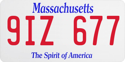 MA license plate 9IZ677
