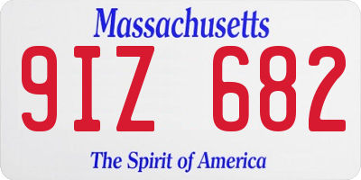 MA license plate 9IZ682