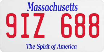 MA license plate 9IZ688