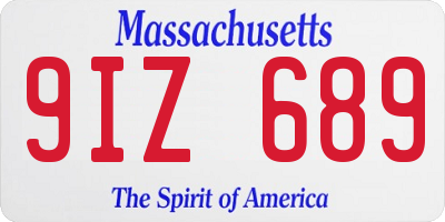 MA license plate 9IZ689