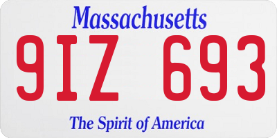 MA license plate 9IZ693
