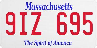 MA license plate 9IZ695