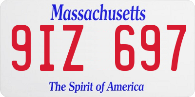 MA license plate 9IZ697