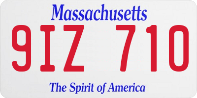 MA license plate 9IZ710