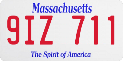 MA license plate 9IZ711