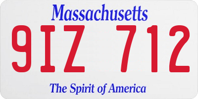 MA license plate 9IZ712