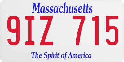 MA license plate 9IZ715