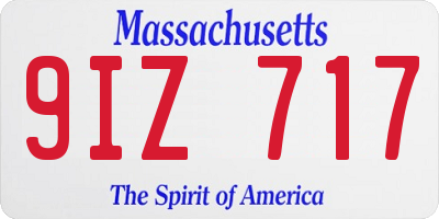 MA license plate 9IZ717