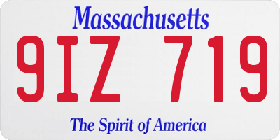 MA license plate 9IZ719