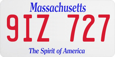 MA license plate 9IZ727