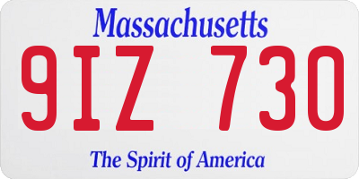 MA license plate 9IZ730