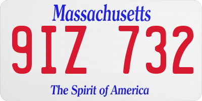 MA license plate 9IZ732