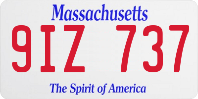 MA license plate 9IZ737