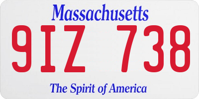 MA license plate 9IZ738
