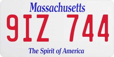 MA license plate 9IZ744