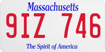 MA license plate 9IZ746