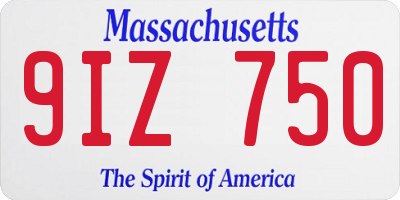 MA license plate 9IZ750