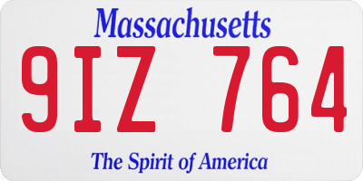 MA license plate 9IZ764