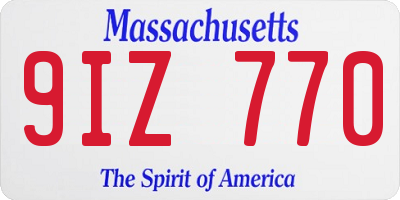 MA license plate 9IZ770