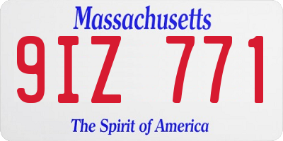 MA license plate 9IZ771