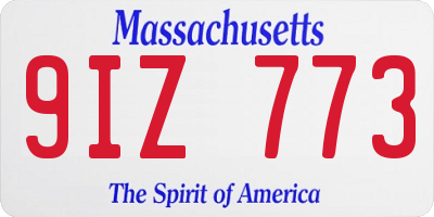 MA license plate 9IZ773