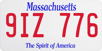 MA license plate 9IZ776