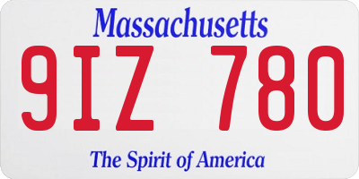 MA license plate 9IZ780